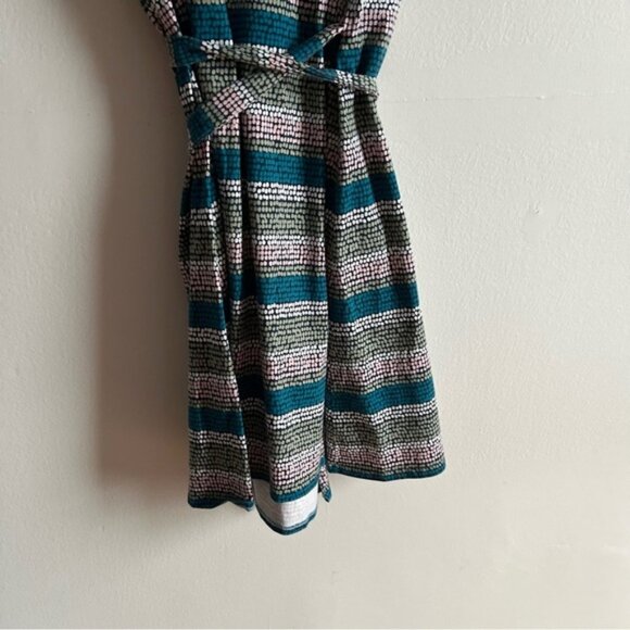 Pact Sz M Polka Dots Colorful Strip Wrap Organic Cotton Dress - Picture 7 of 9